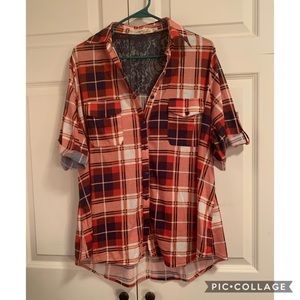 Flannel with lace detail